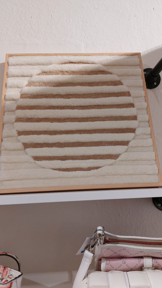 Tuftastic Teppichbild Kreis Beige/Braun