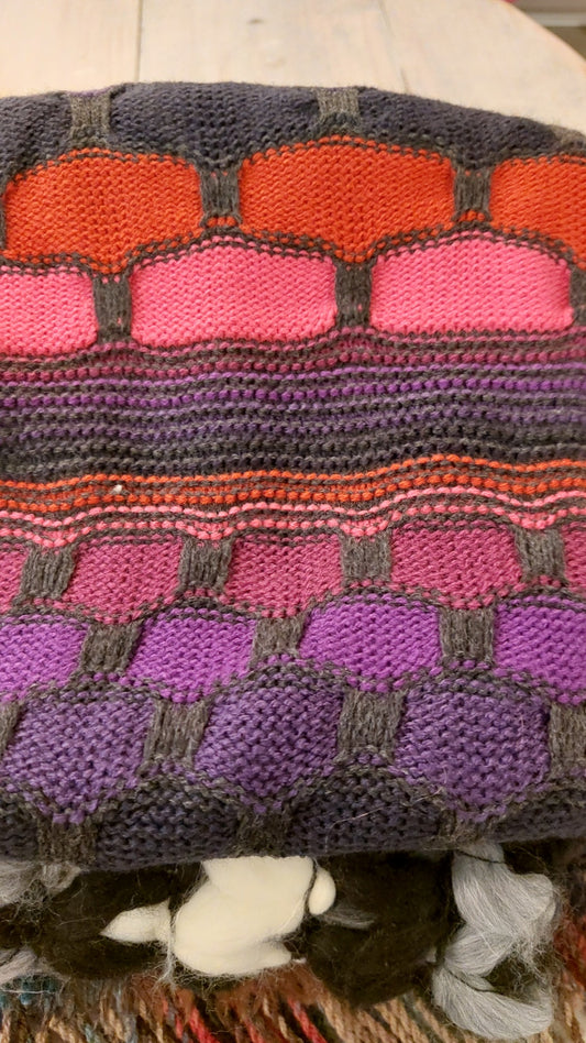 Schal Lila/Pink/Rot/Schwarz 