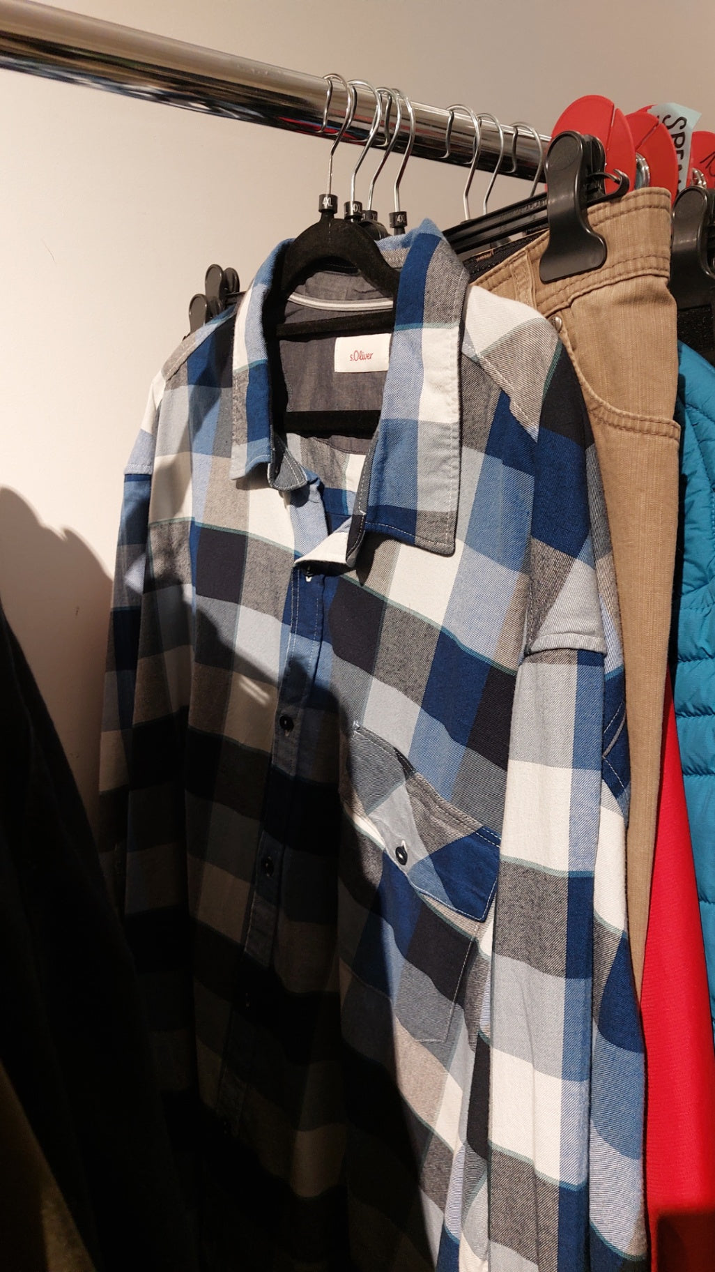 s.Oliver Hemd Blau/Schwarz/Weiß kariert Gr.: 4XL