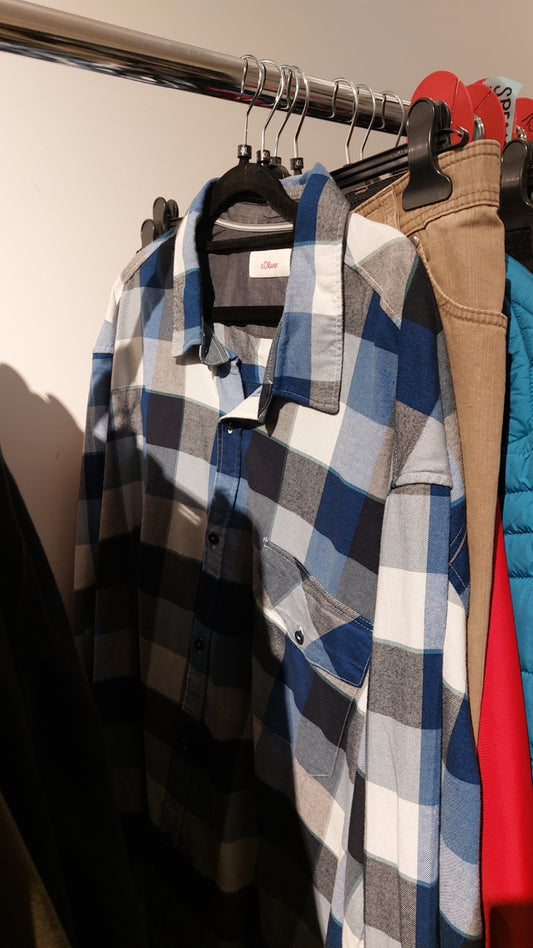 s.Oliver Hemd Blau/Schwarz/Weiß kariert Gr.: 4XL