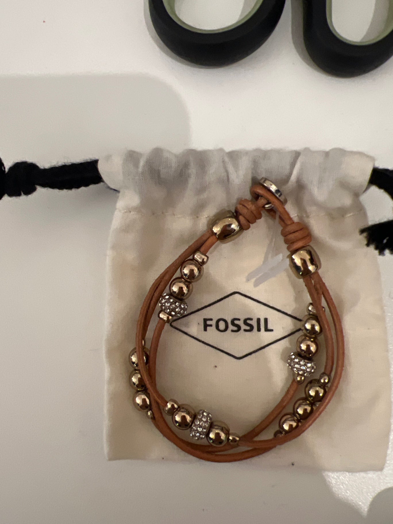 Fossil Armband Beige, Gold 