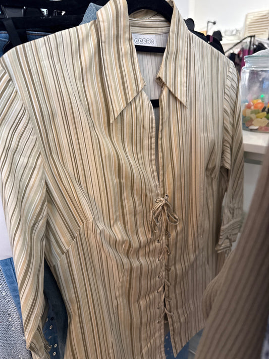 C&A Hemden Beige gestreift Gr.: S