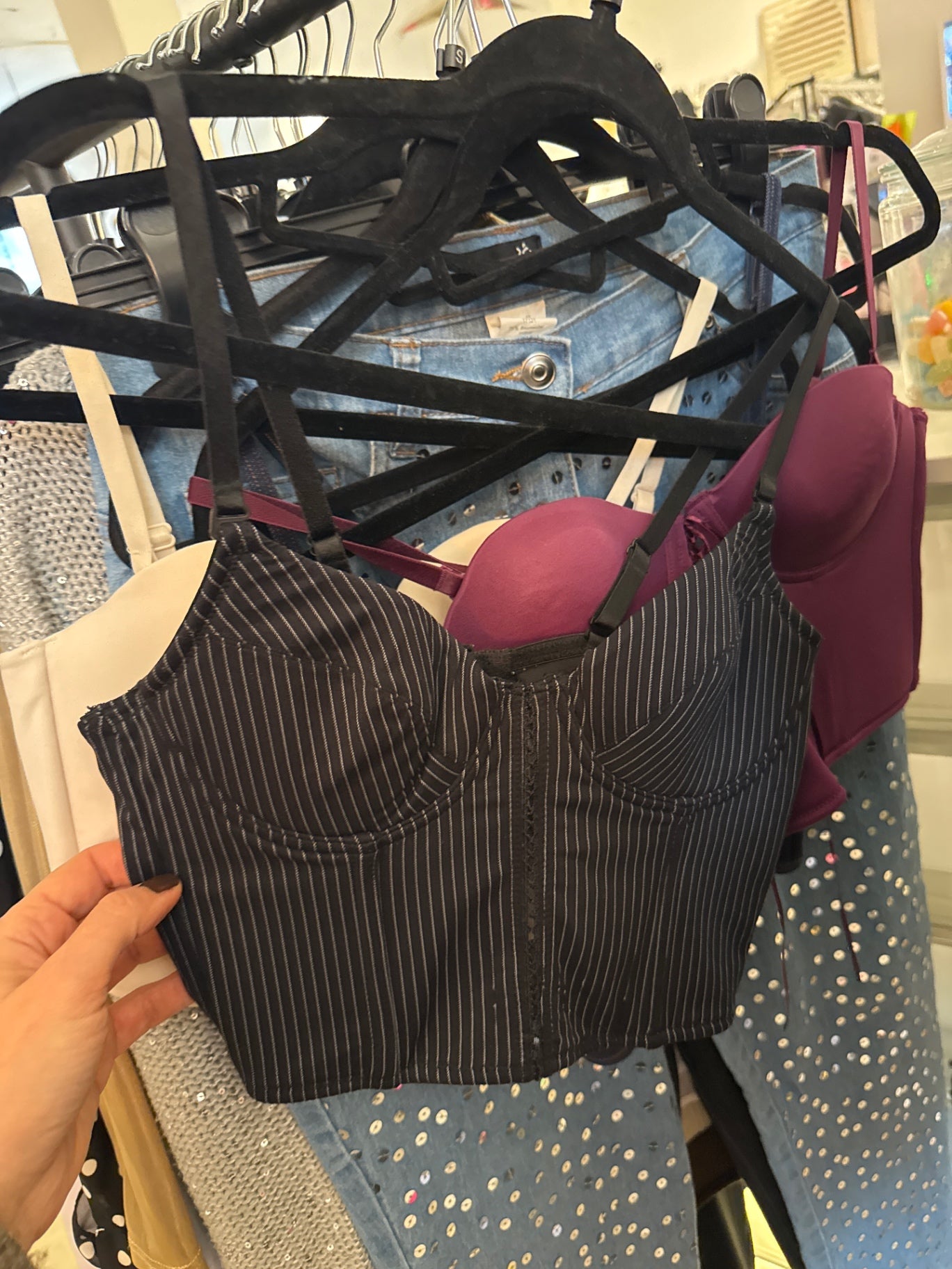  Bustier schwarz weiss