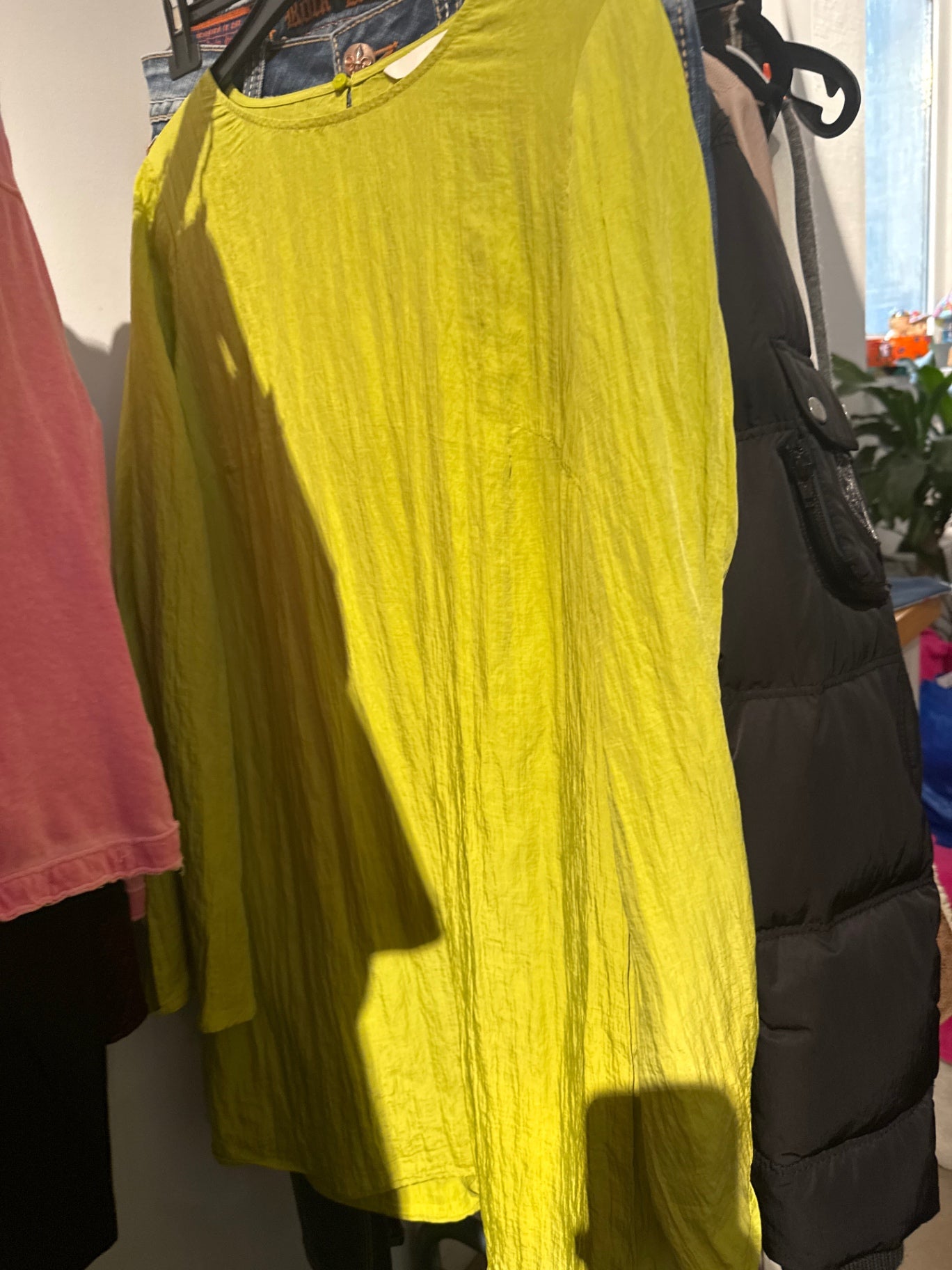 H&M Longbluse Gelbgrün Gr.: M