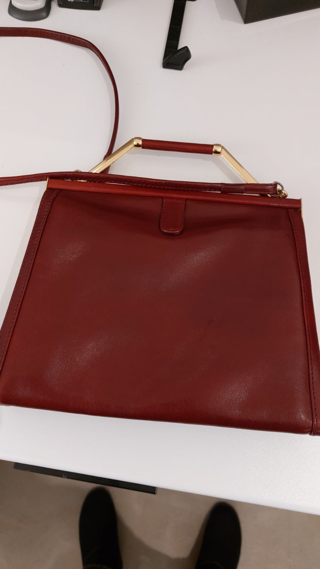Vintage Tasche Leder Rot 