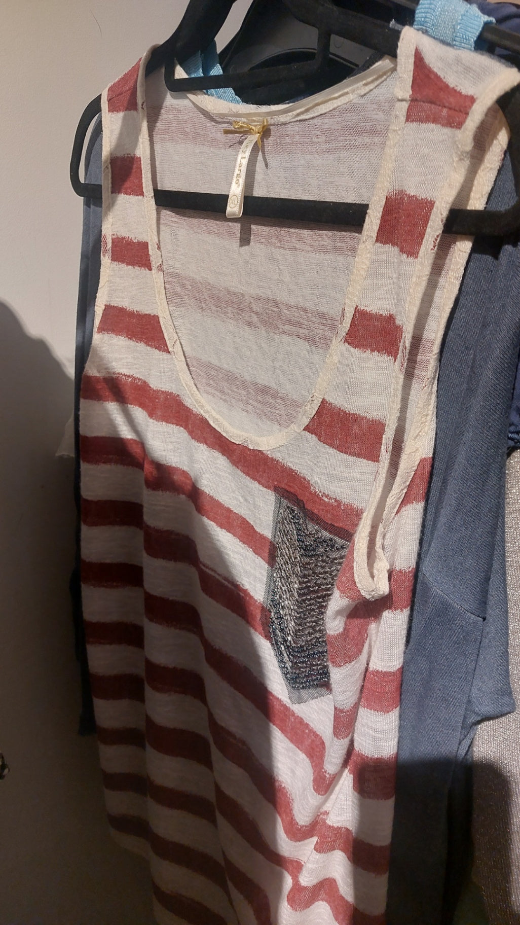 Key Largo Top Rot und Weiß Gr.: XL