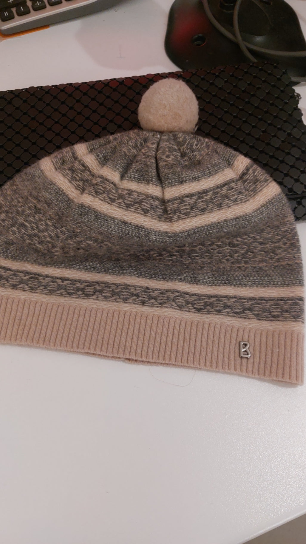 Bogner Mütze Beige/Grau 