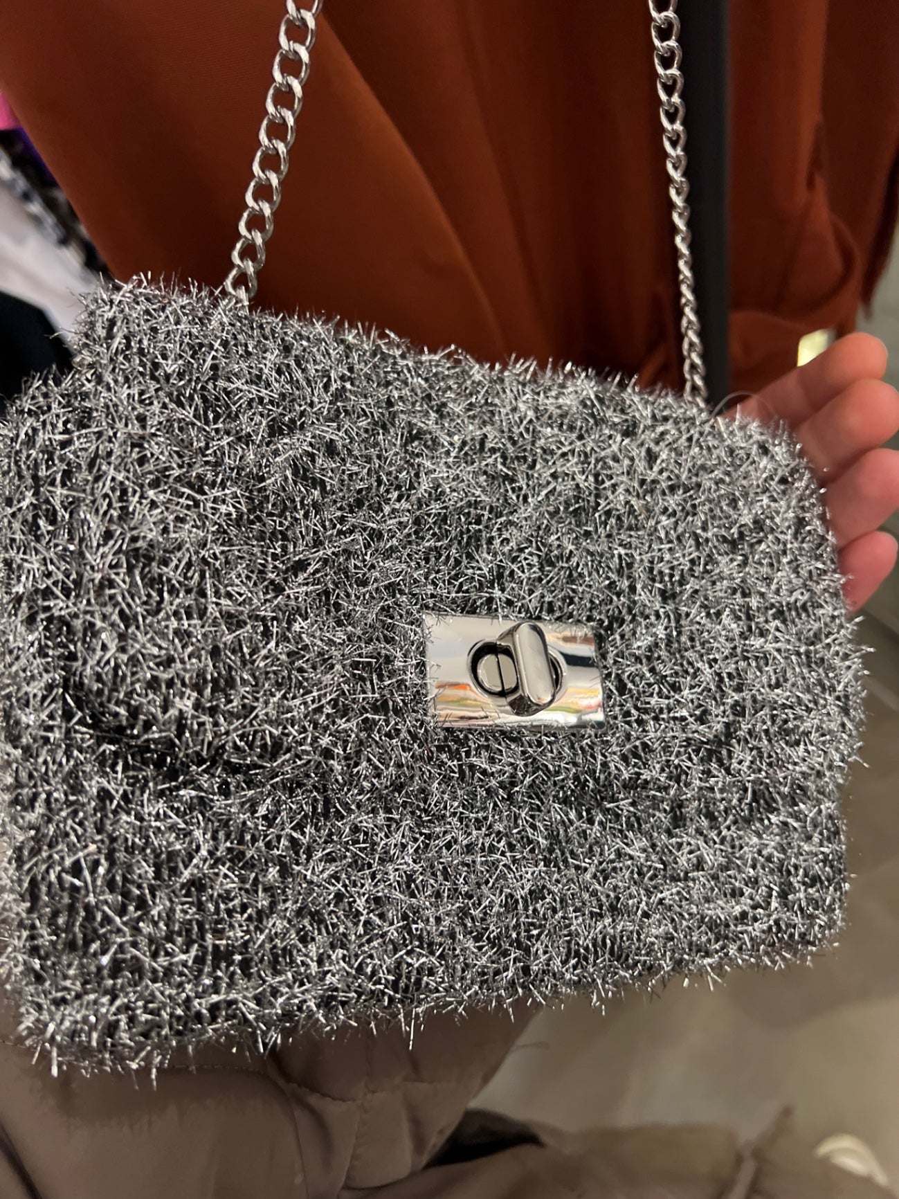 H&M Tasche Silber 