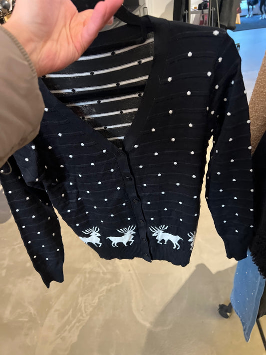 Cardigan Schwarz und Weiß Gr.: S