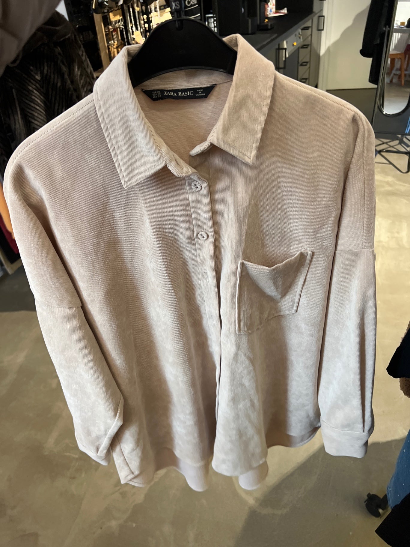 Zara Basic Bluse Beige Gr.: XS