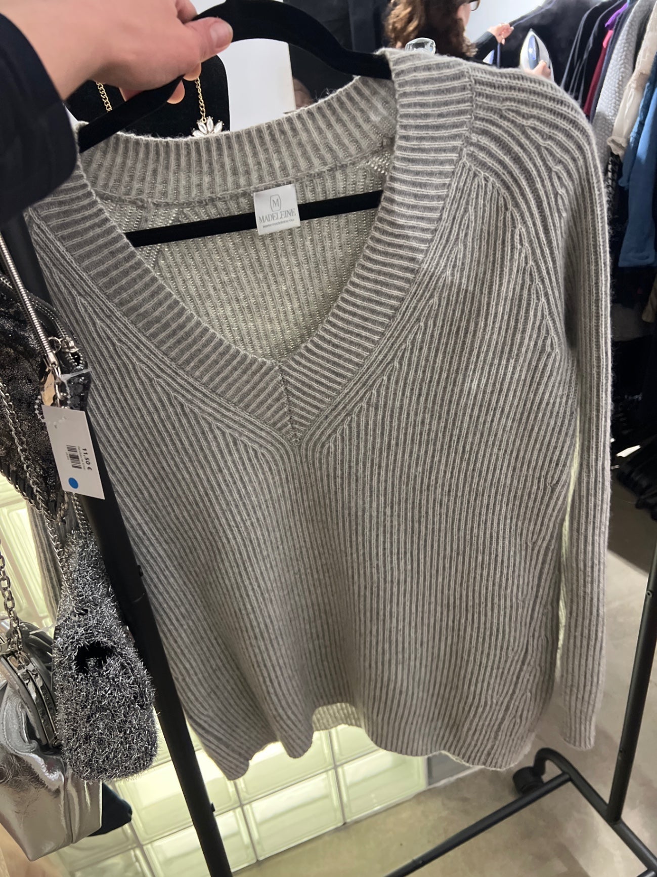 Madeleine Pullover Cashmere Grau Gr.: XL