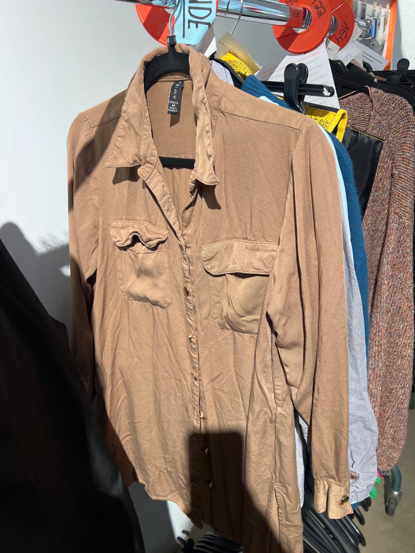 AMISU Hemd Beige Gr.: M