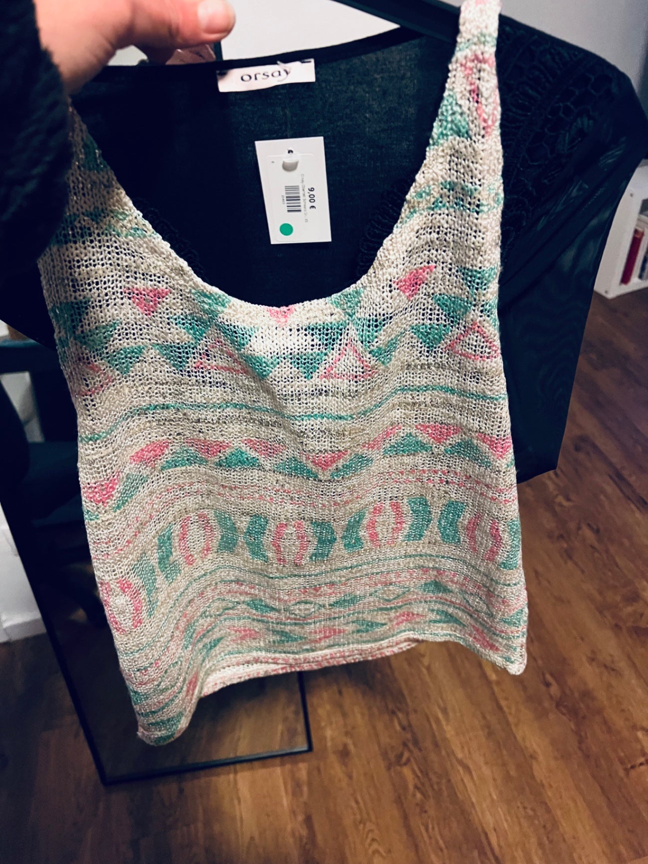 TOPSHOP Top Beige, Pink, Grün Gr.: M