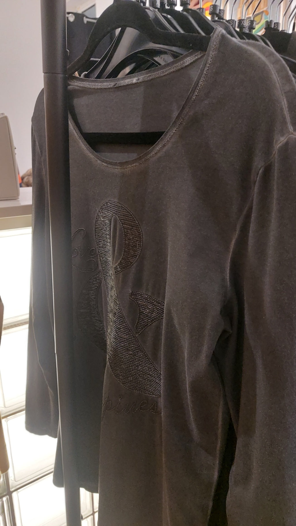 Langarmshirt Dunkelgrau Gr.: S