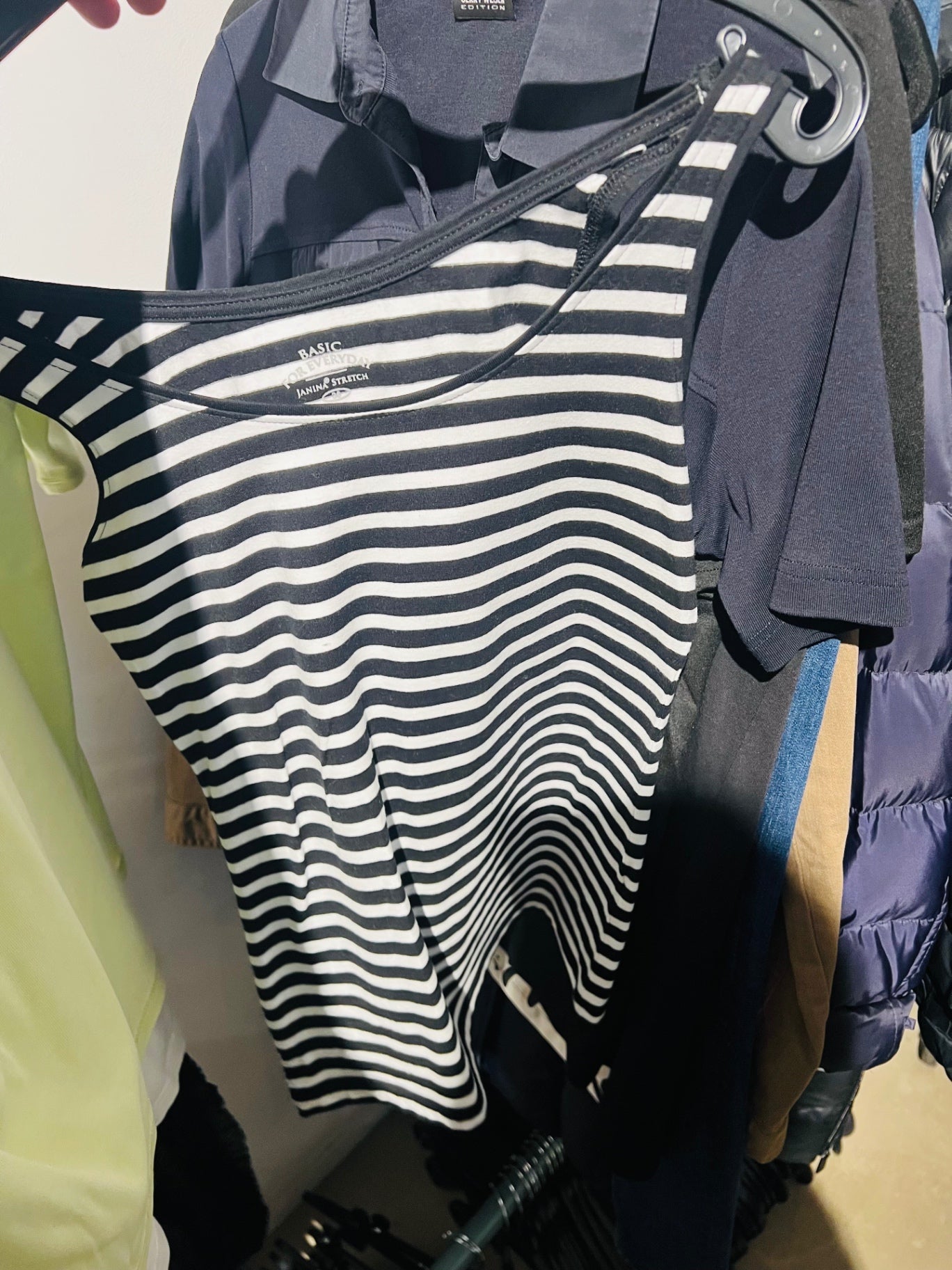 Jannis Stretch Top Schwarz Weiß Gr.: S