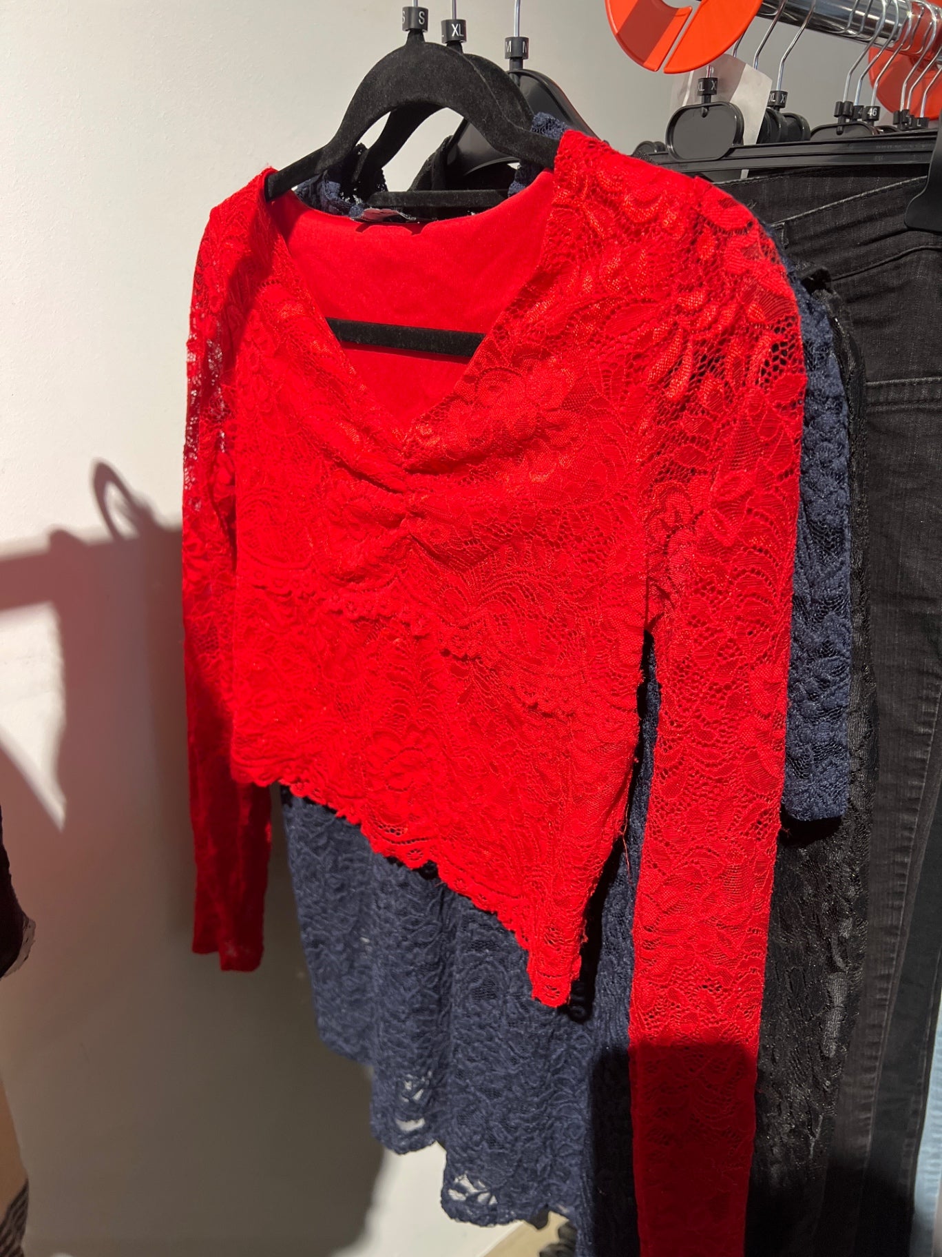 FB Langarm Spitze Rot Gr.: S