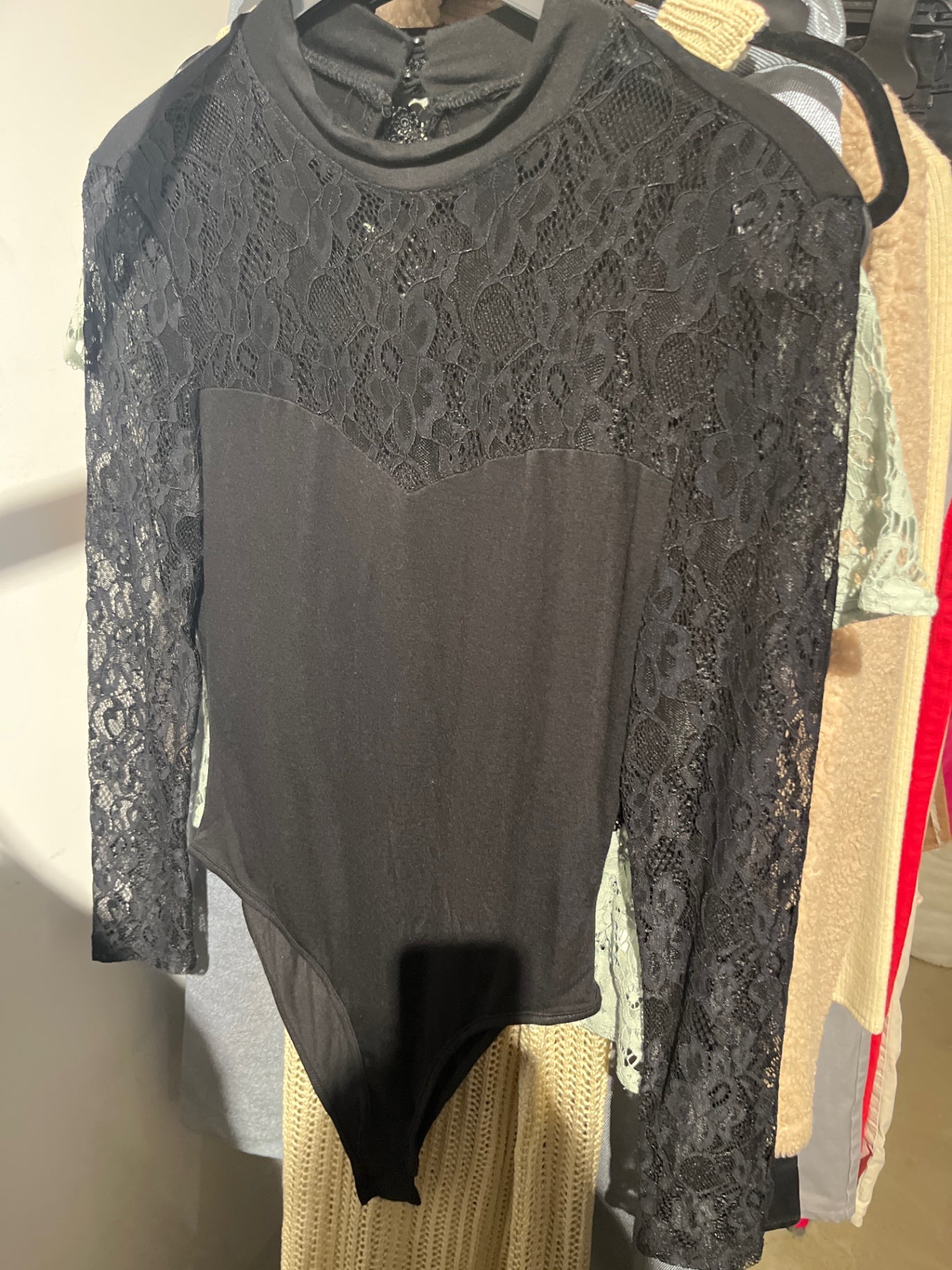 Body Schwarz Spitze Gr.: M
