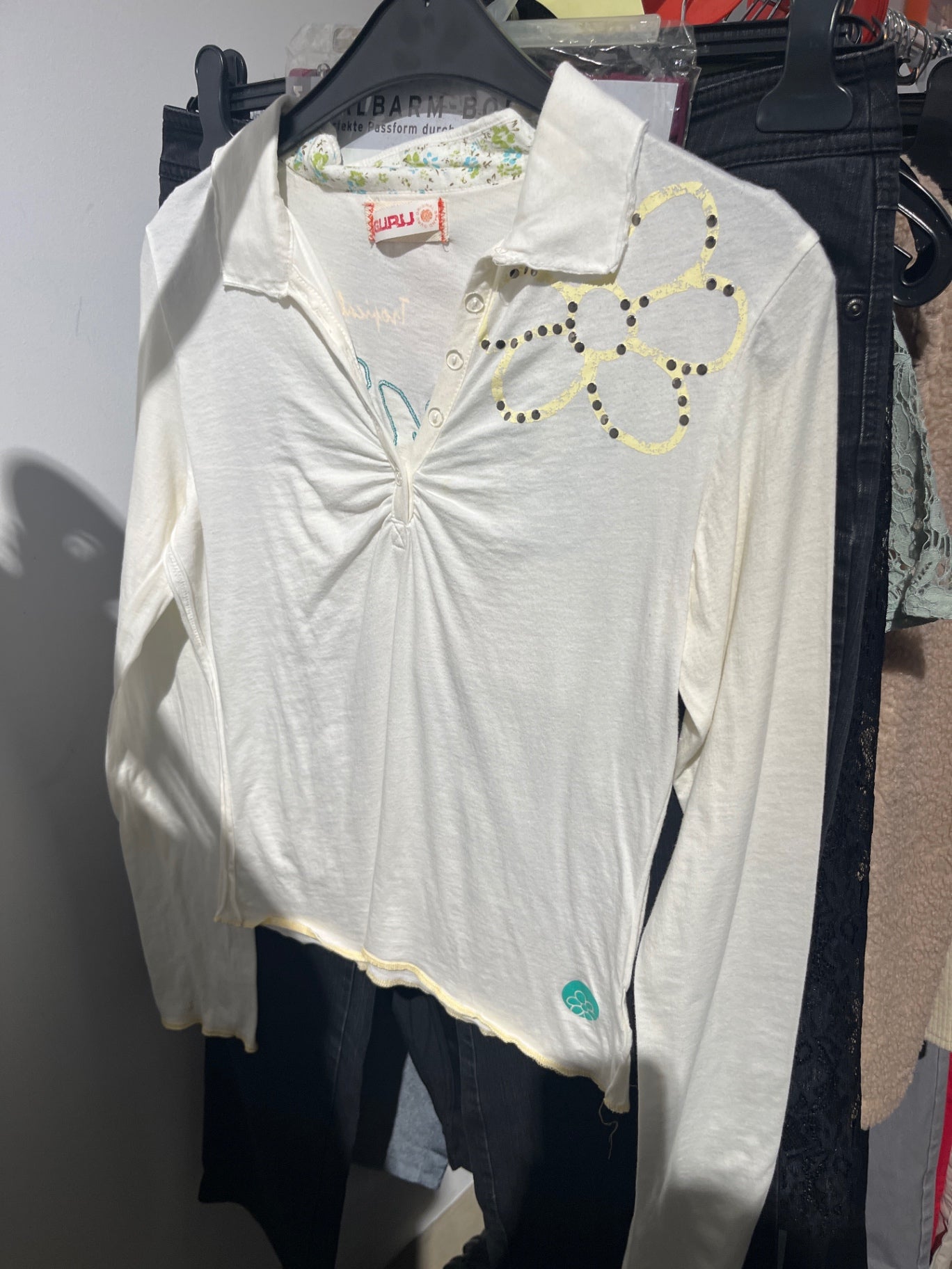 Guru Langarmshirt Creme Gr.: S