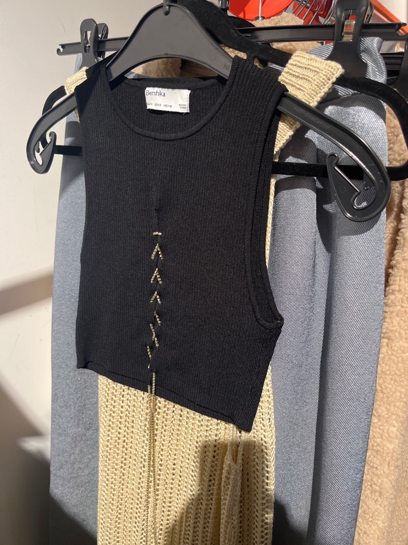 Bershka Top Schwarz Gr.: S