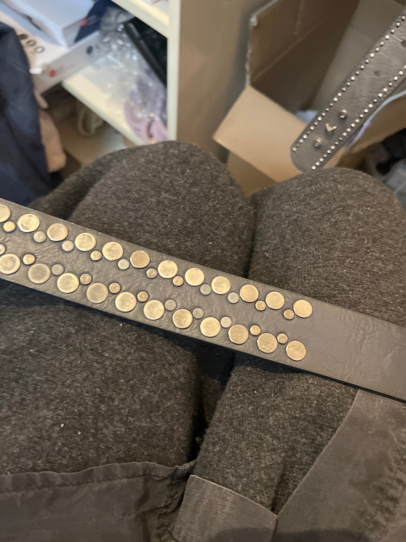 Gürtel Schwarz Nieten Gr.: 100