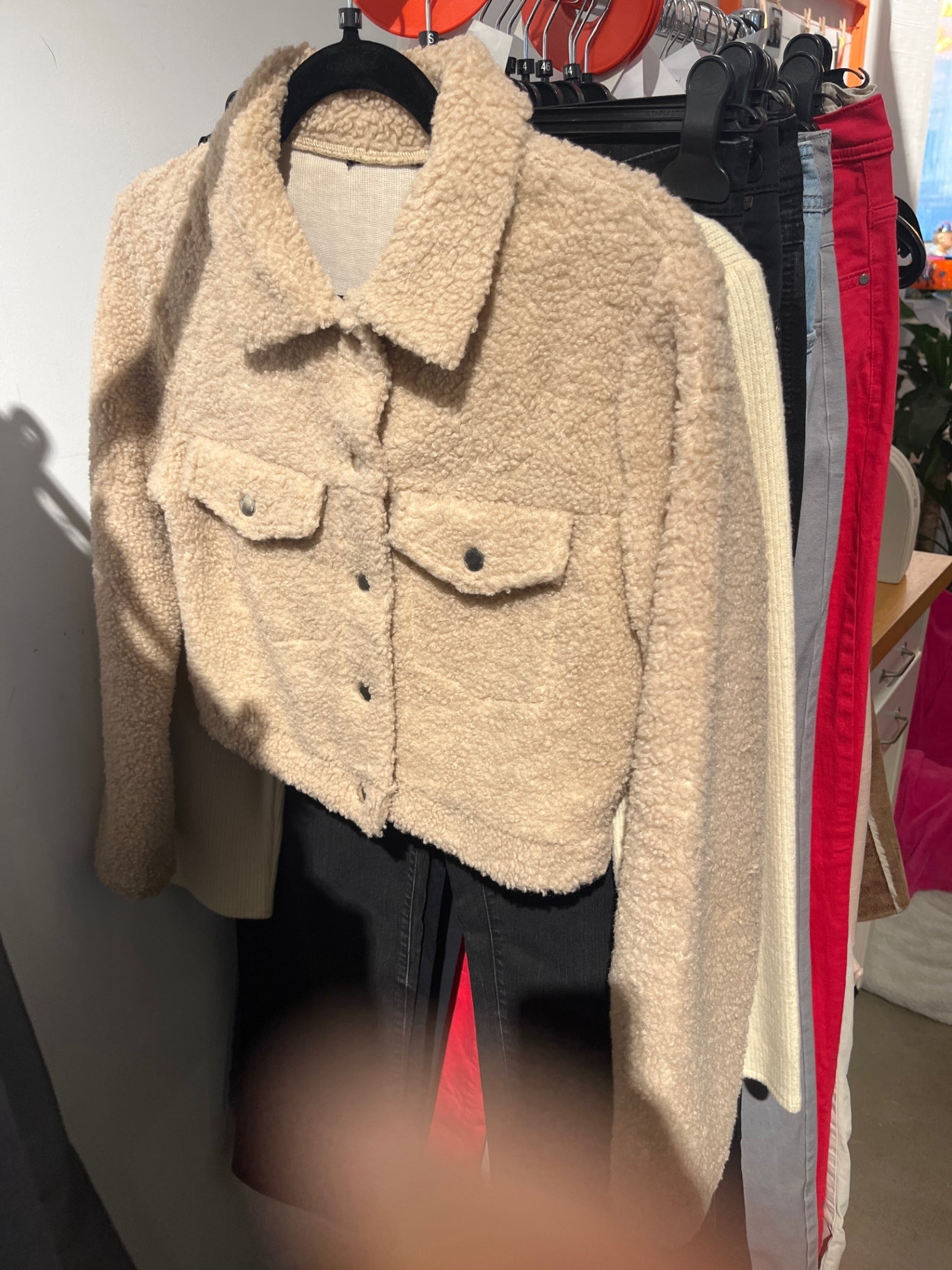 Teddyjacke kurz Beige Gr.: M