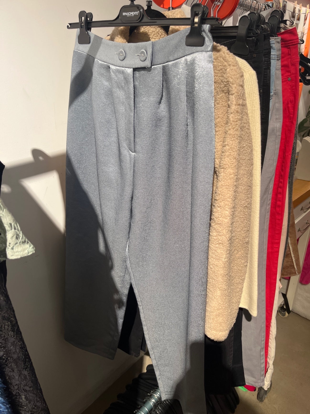 Topshop Hose Blau glänzend Gr.: M