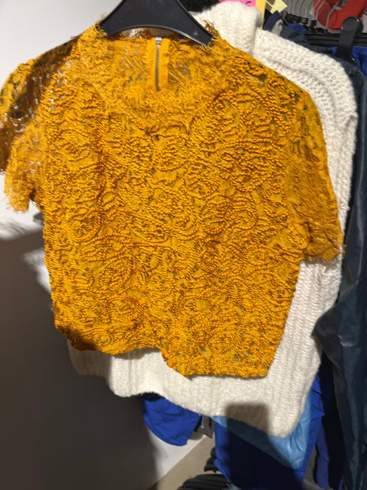 Spitzenshirt Gelb Gr.: S