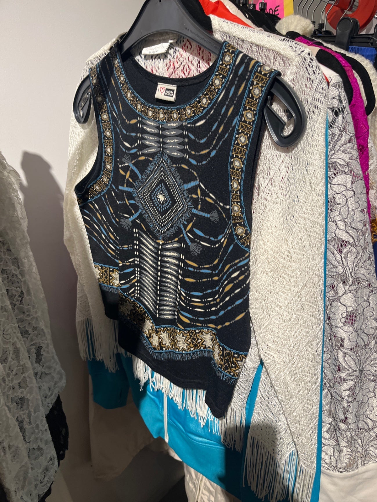 I love Shirts Top Schwarz blau Gr.: M