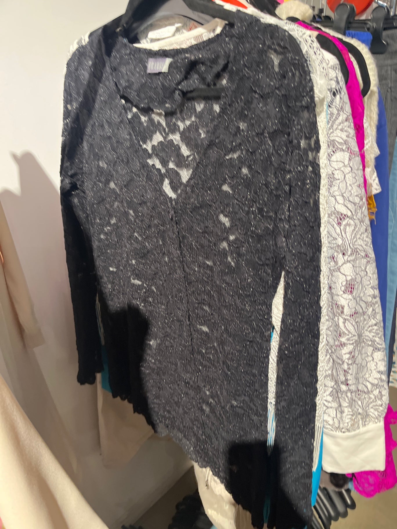 Fransa Spitzenbluse Schwarz Gr.: M