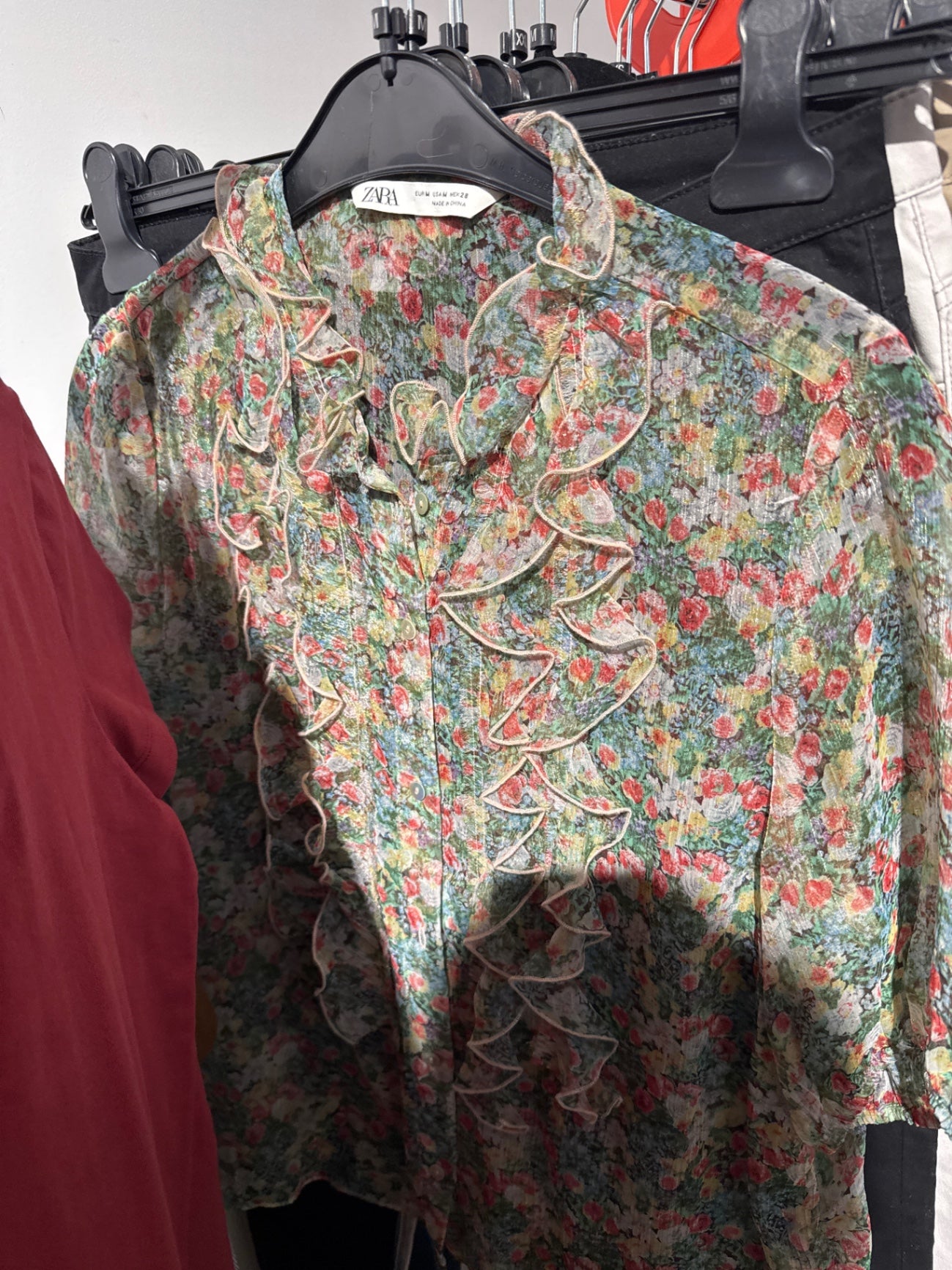 ZARA Bluse Bunte Blume Gr.: M