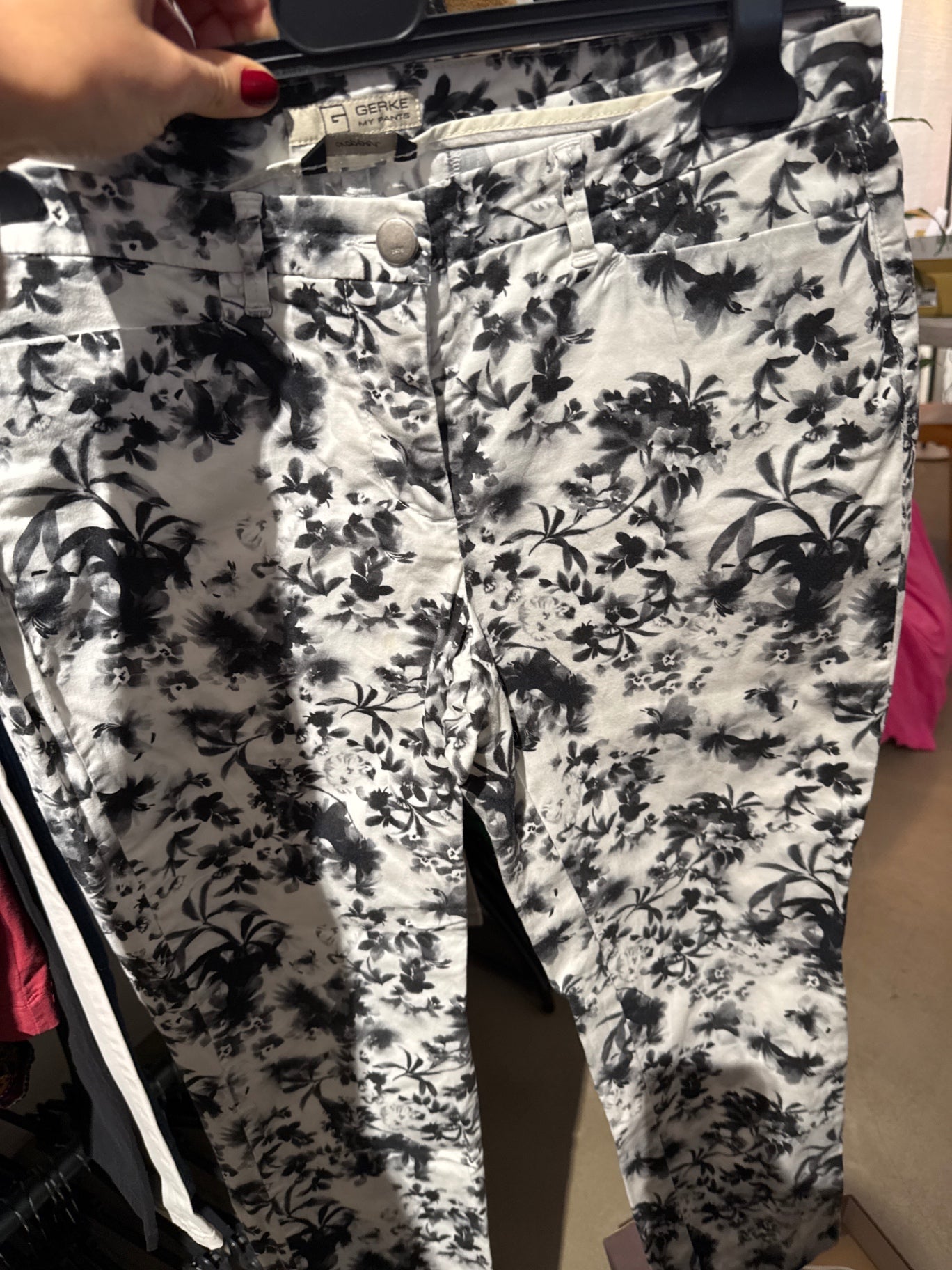 Gerke Jeans Weiß Blumen Gr.: L