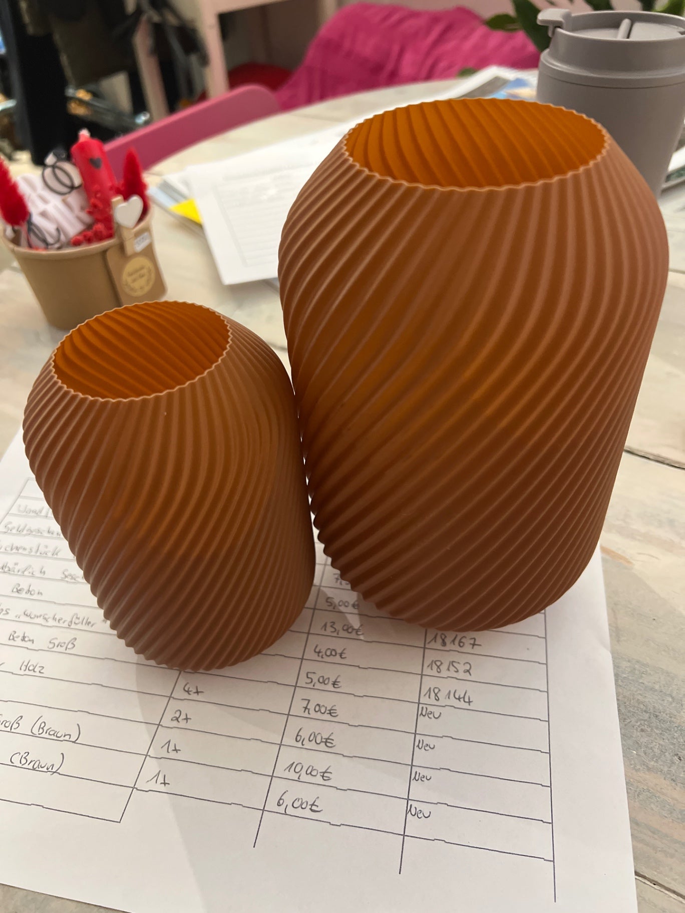 EINZELSTÜCK Vase 3D klein Braun