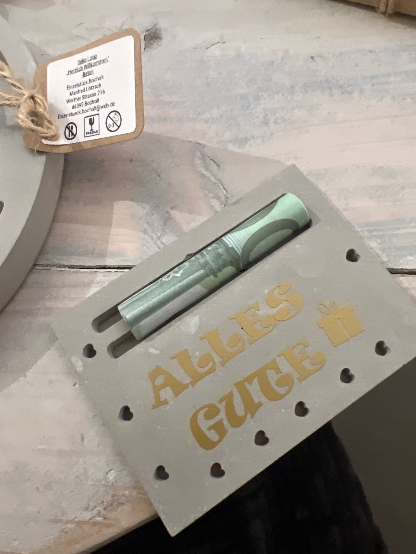 EINZELSTÜCK Geldgeschenk Beton groß 