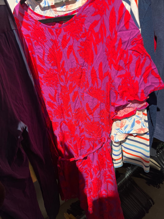 Blue Motion Kleid Lila und Rot Gr.: XXL