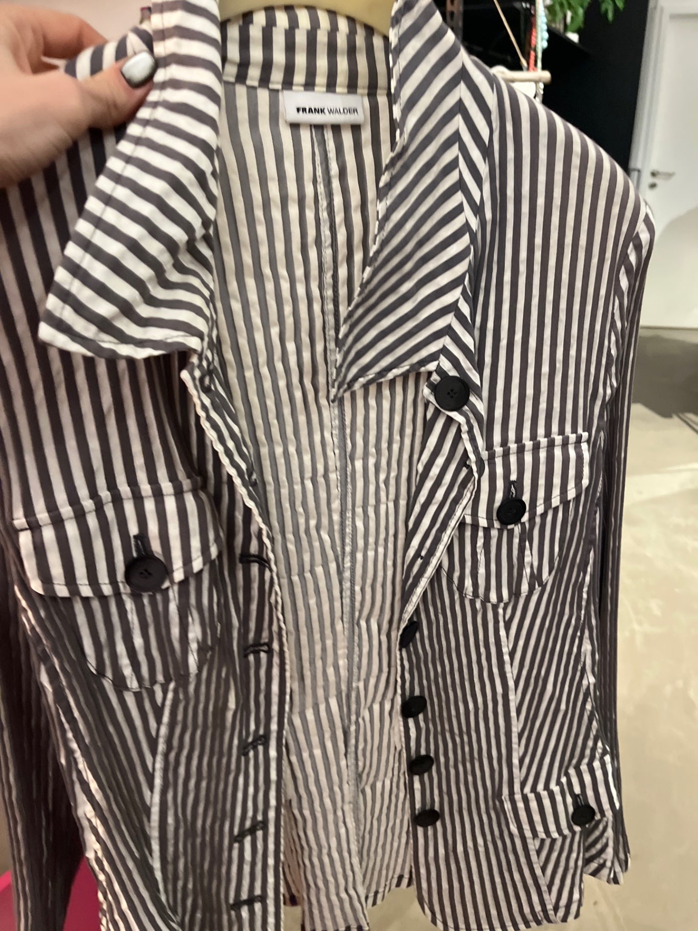 FRANK WALDER Blazer Weiß Grau 48