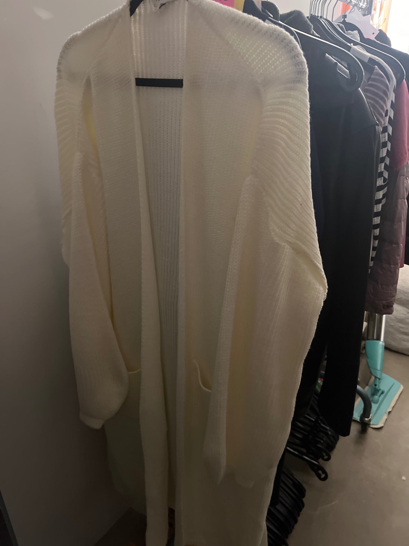 TOPSHOP Long Cardigan Weiß Gr.: M