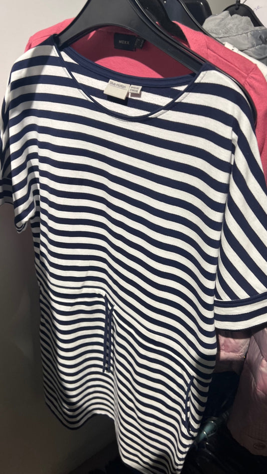 Blue motion T-Shirt Kleid Blau Weiß Gr.: M