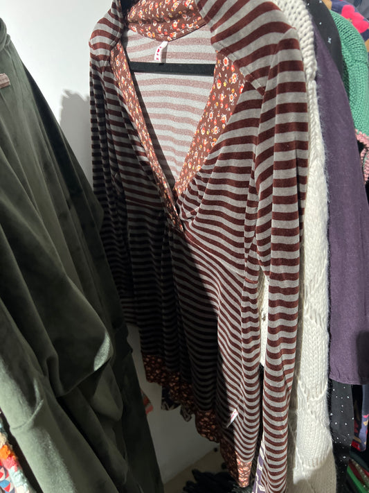 Blutsgeschwister Samtkleid Rot, Grau Gr.: M