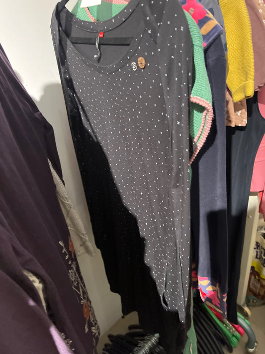 Ragwear Kleid Schwarz Punkte Gr.: M