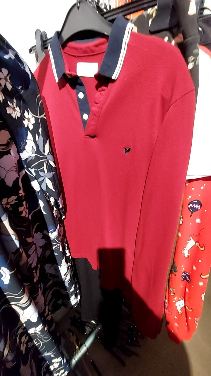 Pier One Poloshirt Rot und Marineblau Gr.: S