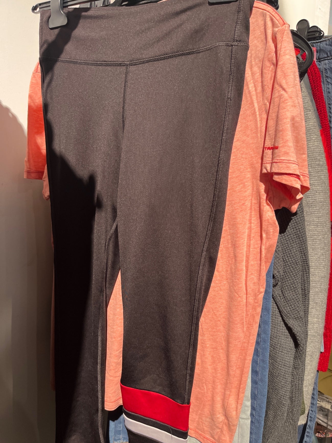 Sportleggings Schwarz Rot Weiß M