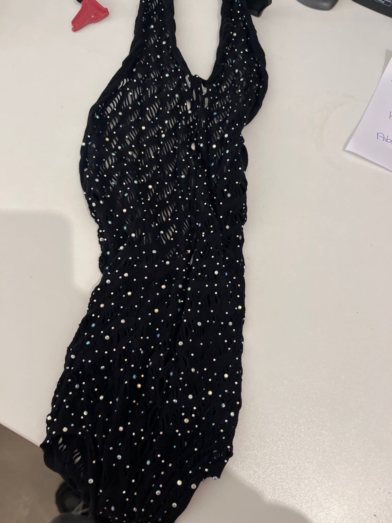 Body Schwarz Glitzer Gr.: Onesize