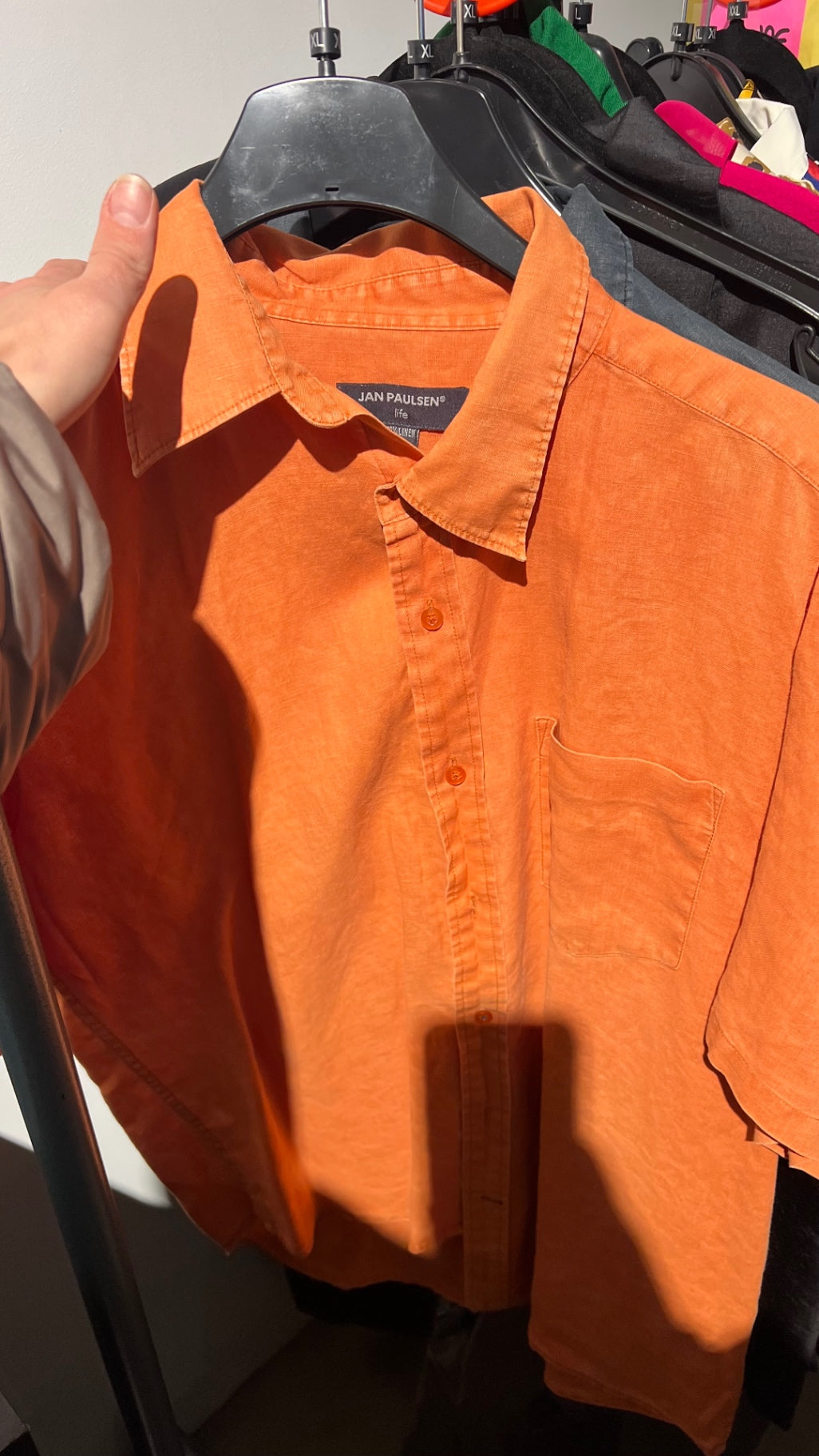 JAN PAULSEN Leinen Hemd Orange Gr.: L