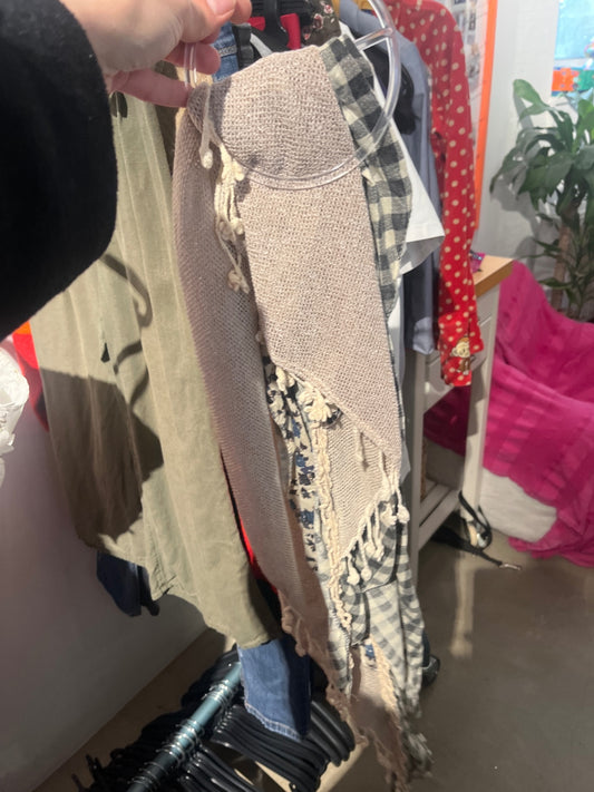 Schal Beige, Schwarz, Creme 