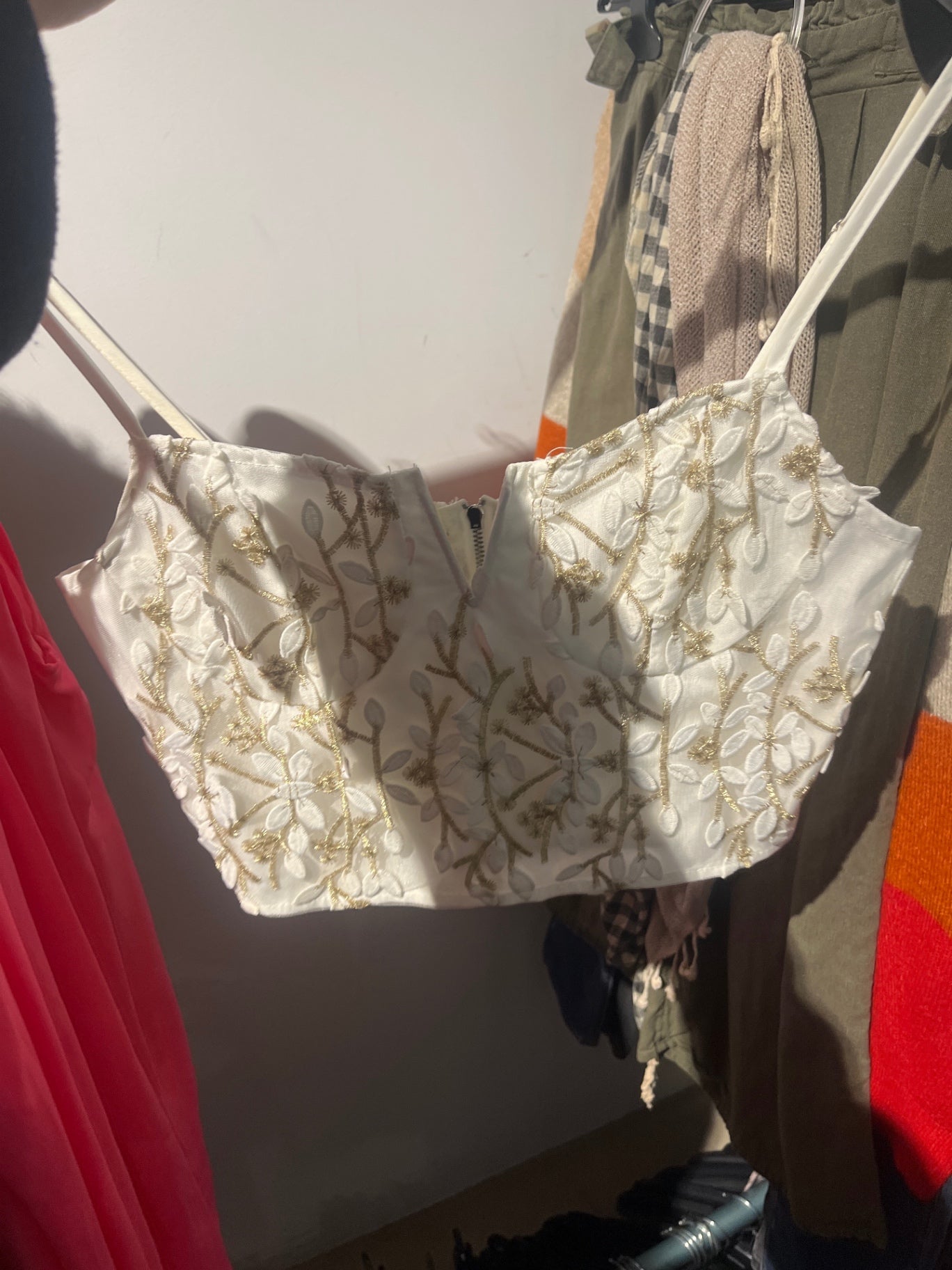 Shein Top Weiß mit Gold Gr.: S