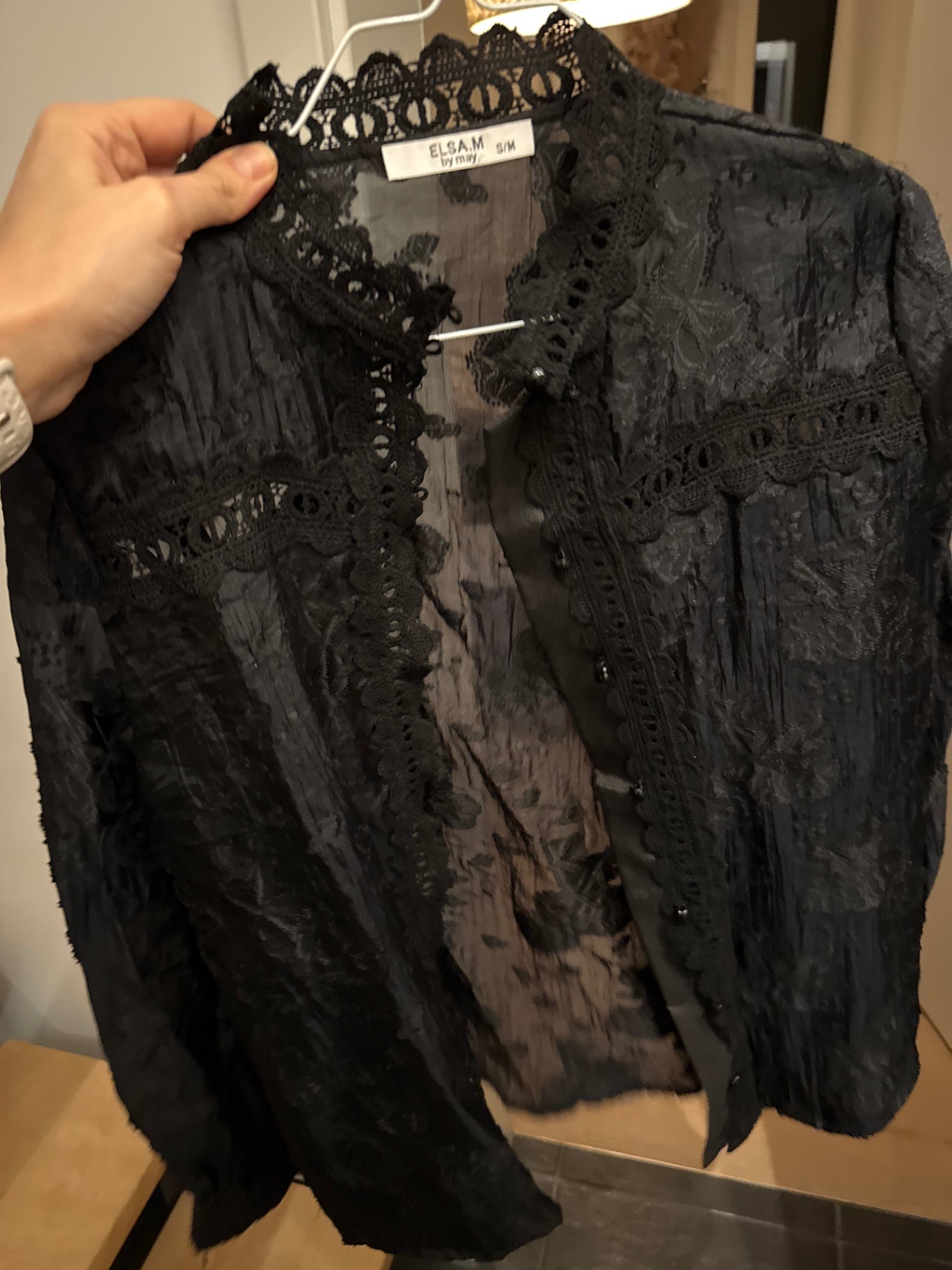 True Vintage ELSA.M Bluse Schwarz Gr.: S/M