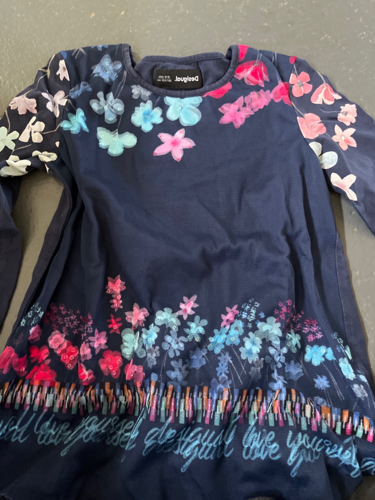 Desigual Shirt Blau Blumen Gr.: 134