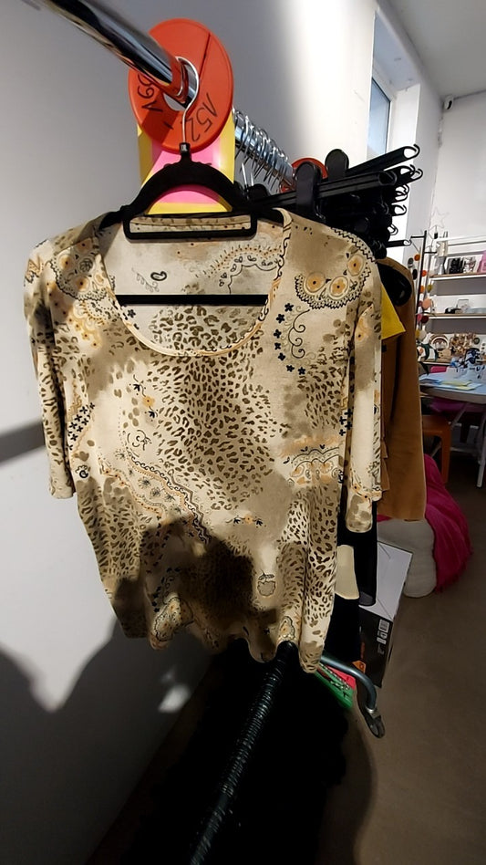 T-Shirt Beige/Grün/Gelb Gr.: XXL