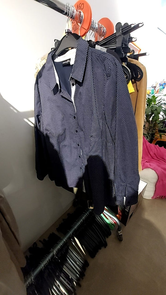 Dress in Hemd Blau m. weißen Punkten Gr.: 50
