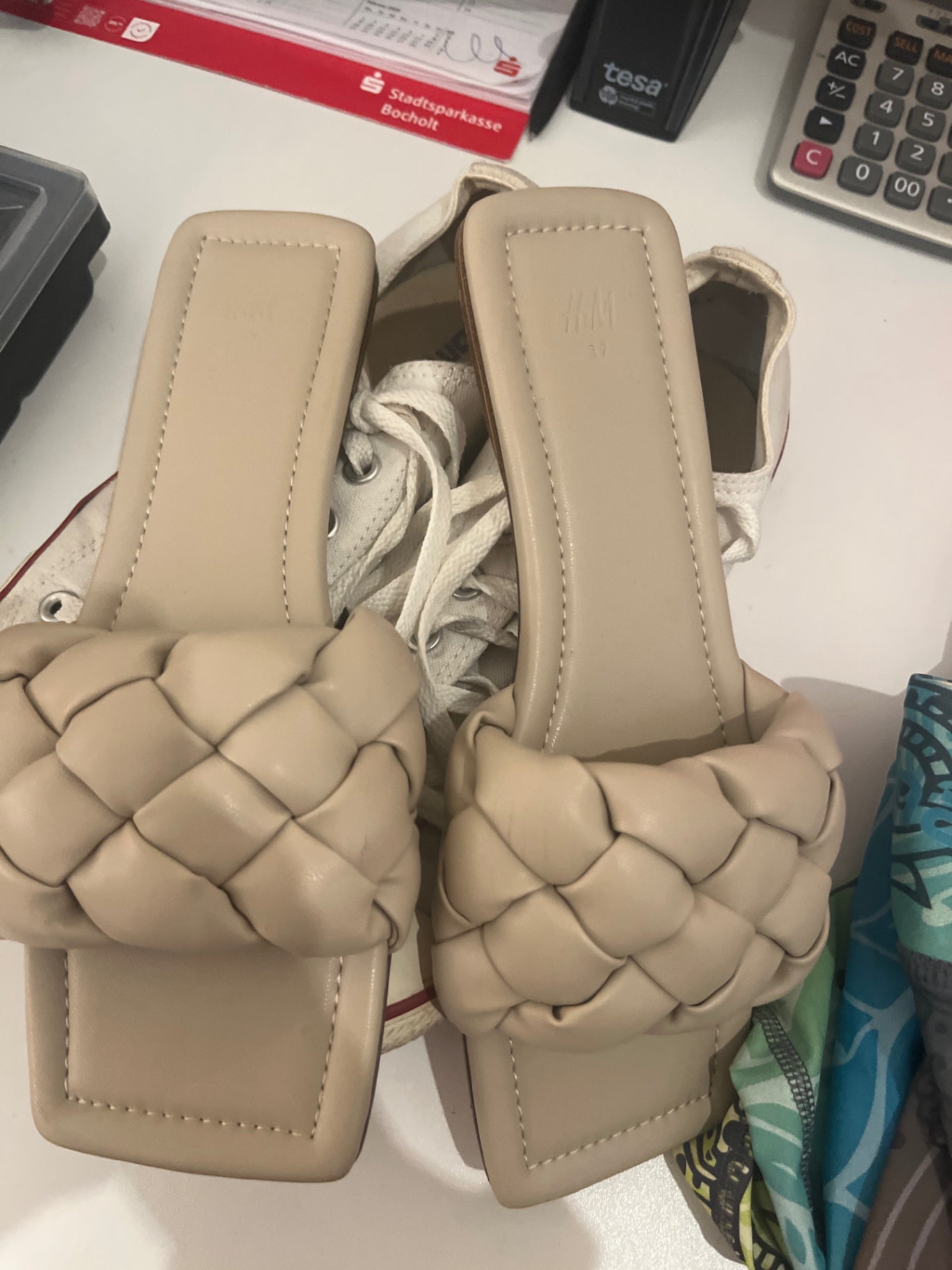 H&M Schlappen Beige Gr.: 39